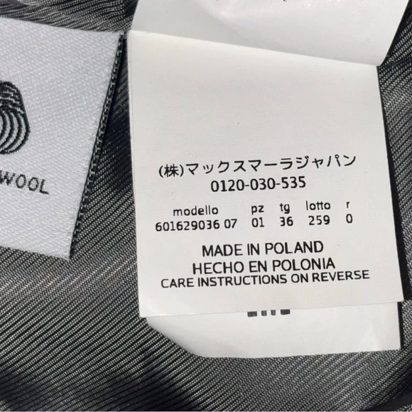 Max Mara Studio Agnese Virgin Wool FunnelNeck Grey Coat Sz 2 Designer Minimalist